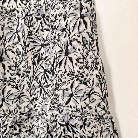 Lucky Brand 100% Linen Tiered Dress Womens S Bluebell Floral Sleeveless NEW - Picture 5 of 11